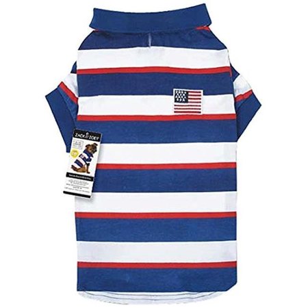 SLUMBER PET Slumber Pet UM5784 14 SPF40 Patriotic Pooch Polo Shirt UM5784 14